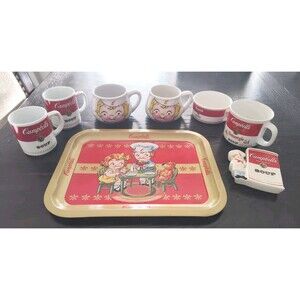 Campbell's Soup Brand Cups Bowls Mug Tray Spoonrest